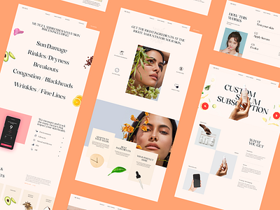 Muteza Skin Serum beauty branding design nature serum skin tech typography ui ux website