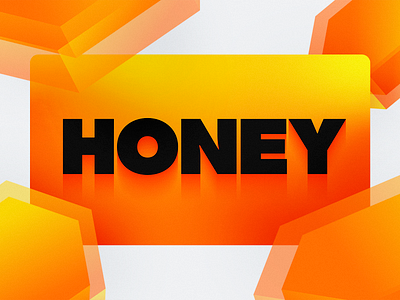 Honey card design futura gradient hexagon honey illustration type typeface typography