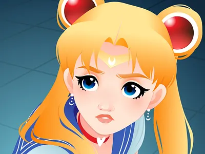Sailor Moon adobeillustator art cartoon design digital art girl illustration portrait sailormoon sailormoonredraw vector