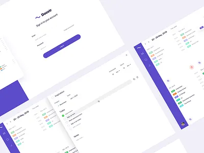 Doostr App Design app calendar clean design layout list listing login signin todo todolist ui ui design uidesign uiux ux