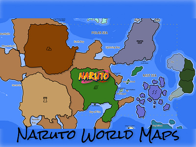 Naruto WorldMap affinitydesigner animeart artist design doodleart figmadesign flat illustration map minimal naruto worldmap