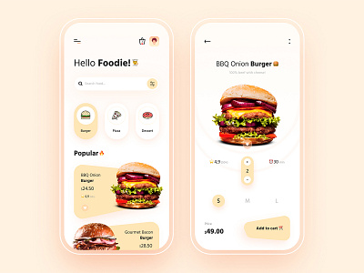 Food Delivery App Design app design burgers cart clean creative design ecommerce food app food delivery icon illustration ios mobile app online shop order payment product design ui user interface ux