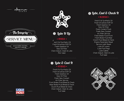 Motorcycle Service Brochure by Aia black white brand illustration motorcycle club motorcycles retro design service booklet