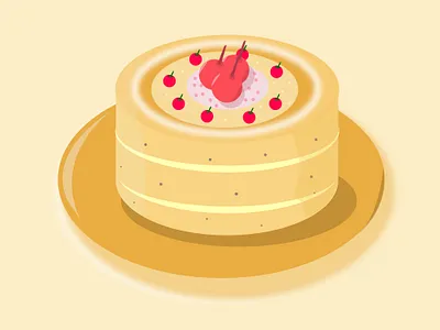 Food Illustration - Cake cherry branding cake chocolate design design art food illustration icon illustration illustration art vector vector illustration