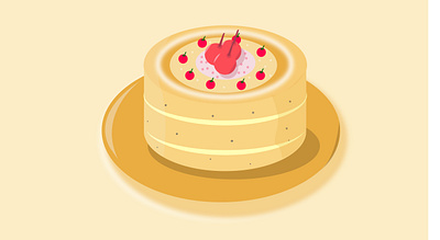 Food Illustration - Cake cherry branding cake chocolate design design art food illustration icon illustration illustration art vector vector illustration