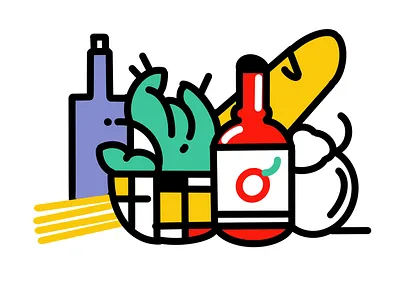 Italian food ♥️ 2dart art artist creative dribbble food designer graphicdesign icon illustration illustrator illustrazione inspiration logo picoftheday procreate