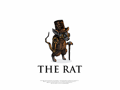 rat logo steampunk animal branding character design hand drawn icon illustration illustrator logo mascot minimal rat steampunk vector