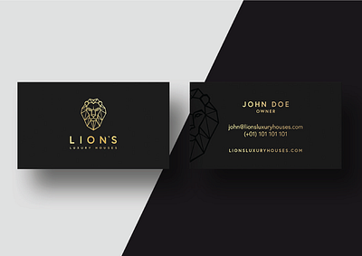 Business cards Lion's Luxury Houses branding business cards gold linear logo luxury luxury branding luxury design luxury logo prestige simple