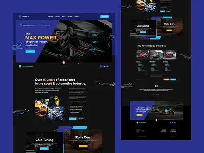 insyncar car chiptuning design illustration landingpage onepage poland rally tuning ui ux visiontrust web webdesign webdesigner website