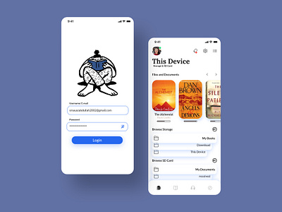 Book Reader App UI app books clean illustration ios login minimal pdf ui uiux