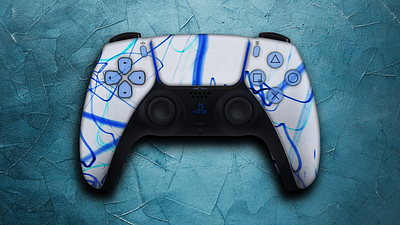 Custom PS5 controller 2 adobe photoshop advertising blend branding colours design gamer gaming ice illustration minimal playstation playstation5 ps5 videogames