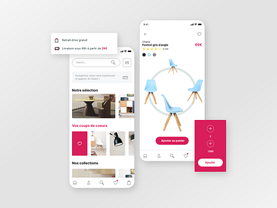 Chair App app chair clean couch design e commerce icons set interface iphonex minimal mobile phone search shop ui ui design ux web design
