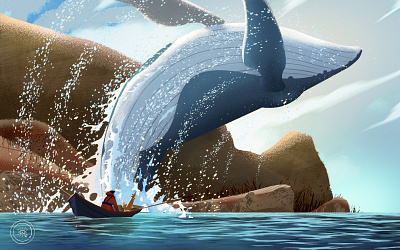 Great Whale animation art artwork design illustration illustrator type ui vector website