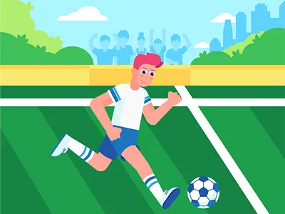 Healthy body 2d boy character characterdesign design flat football game health illustration lifestyle sport