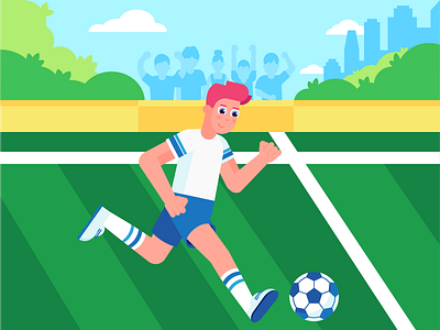 Healthy body 2d boy character characterdesign design flat football game health illustration lifestyle sport