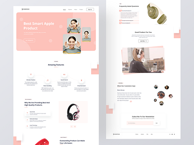 Headphone Product - Landing Page ecommerce eshop headphones landing page music product store ui ui ux uidesign user experience userinterface ux web design webapp website