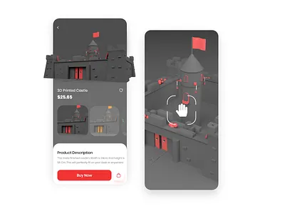 3D Printed Castle 3d app application brand design castle cinema4d concept creative dribble mobile mobile app ui uidesign uiux ux