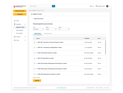 Self-service student portal college dashboard design education interface landing page learn lms portal student study ui university user experience user interface ux web design webdesign website