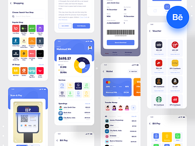 Wallnik - Digital Wallet App banking app behance bill pay clean devignedge finance finance app mobile app mobile app design modern money management money transfer recharge shopping ui ui design uidesign wallet app wallet ui walletapp