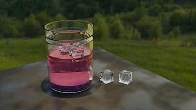 Glass with ice 3d animation blender branding graphic design motion graphics