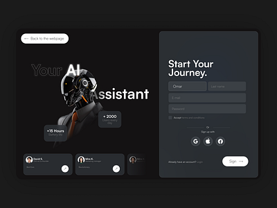 Futuristic Login Page (Daily UI #1) ai challenge dailyui future login robot ui ux