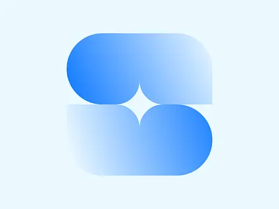 Blue Gradient Glyph blue branding gradient graphic design logo design spark