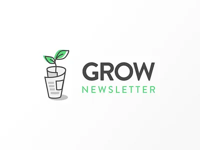 Grow Newsletter branding grow identity branding logo logodesign newsletter newspaper plant vector