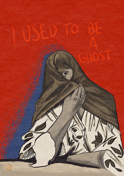 I used to be a ghost grit illustration stipple women empowerment