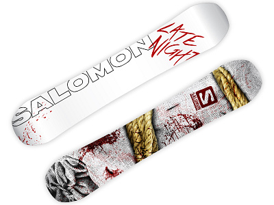 Salomon // Late Night Snowboard Design 80s board board design branding dark design horror ski snowboard snowboard design snowboarding winter