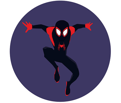 Spiderman In to the Spiderverse - Illustration design flat illustration