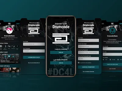 Sign up and Sign in pages for a mobile App design mobile mobile design music music label uiux xd