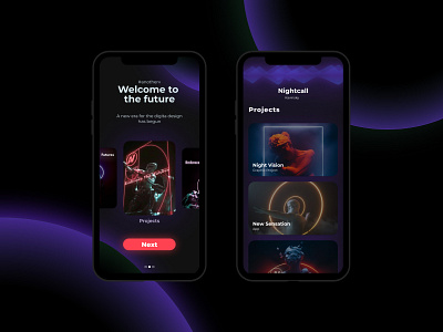 Portfolio App Concept app appdesign branding design logo neon ui uidesign ux