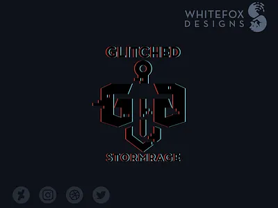 Glitched Guild Logo branding design fantasy glitch logo sword vector