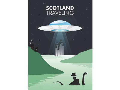 Scotland Traveling design illustration poster poster design vector