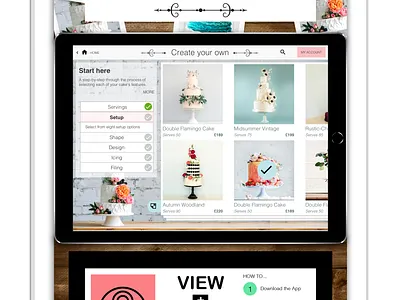 Design an upselling mechanic for wedding cakes add ons augmented reality bundles competitive analysis cta ipad personalization uidesign uxdesign