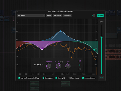 Fancy Reaplugs: ReaEQ audio app audio plugin daw desktop app desktop design music oscillator reaper daw sound design soundwave ui design