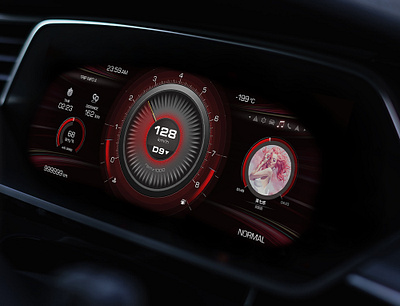 Cluster(Digital Dashboard) UI Concept Design car cluster dashboard design hmi ui