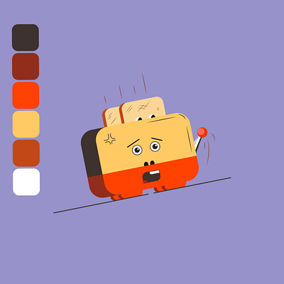 Shocked Toaster design flat illustration vector