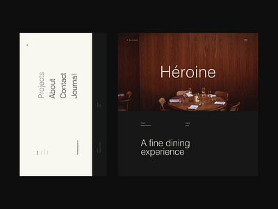 Portfolio Case Study and Menu clean concept design flat minimal typography ui ux web website