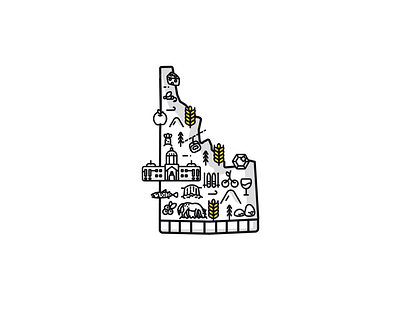 Idaho Map - Cessabit agriculture android app store game game art game design google play idaho illustration ios map mobile nature outline state sticker tourist travel united states usa
