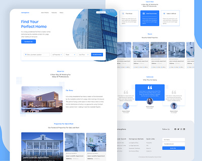 Real Estate Landing Page landing design landing page landing page design landing page ui psd real estate agency responsive design template template builder ui uidesign uiux uiuxdesign website template