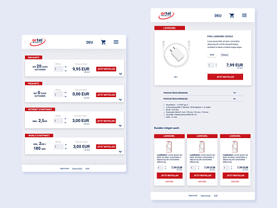 Ortel Mobile - Responsive eShop Design corporate design ecommerce design ecommerce shop eshop interface mobile design tablet design telecommunication ui uiux user experience web webdesign website
