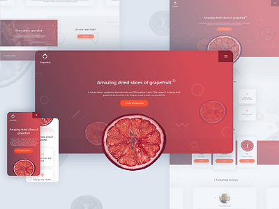 Grapefruit - Website UI Project diet e commerce food grapefruit homepage landing page layout mobile one page sales shop ui uiux ux web