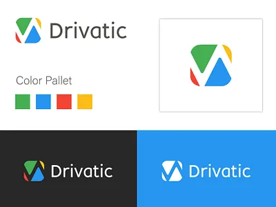 Drivatic design flat illustration logo minimal vector