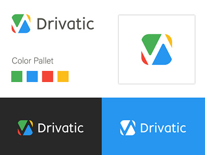 Drivatic design flat illustration logo minimal vector