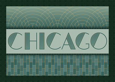 Chicago art deco chicago hand lettering handlettering illustrator postcard procreate skillshare