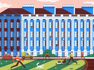 Bath building character city community digital editorial folioart illustration michael driver