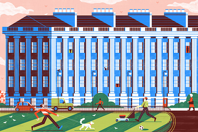 Bath building character city community digital editorial folioart illustration michael driver