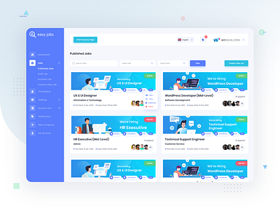 Easy.Jobs | Easiest Talent Recruitment Suite - Published Jobs application branding design digital marketing hiring job landingpage product requirement saas software ui ux web app
