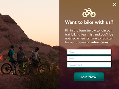 Trail Biking Team Subscription Card app daily ui design mobile ui ux